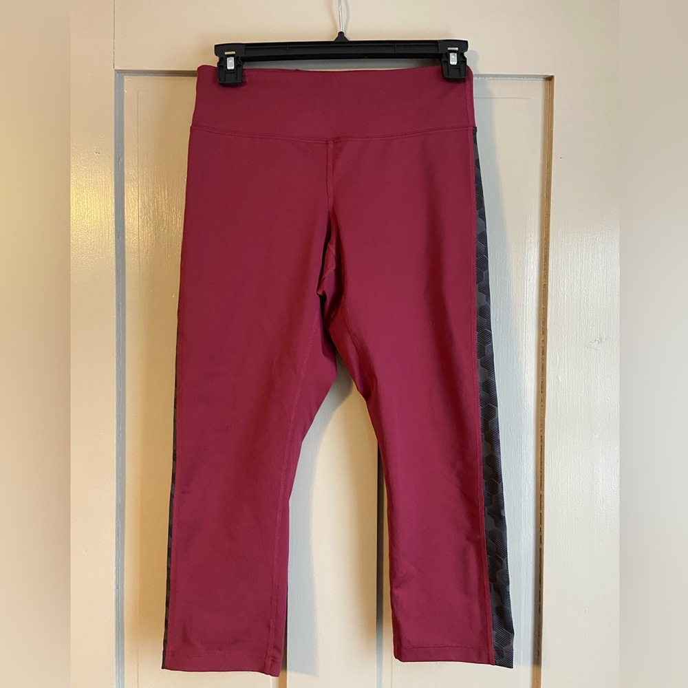 Asics Women’s Burgundy and Black Leggings